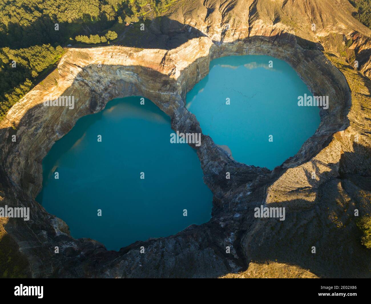 Kelimutu Bergseen Drohne Luftaufnahme in Indonesien Stockfoto