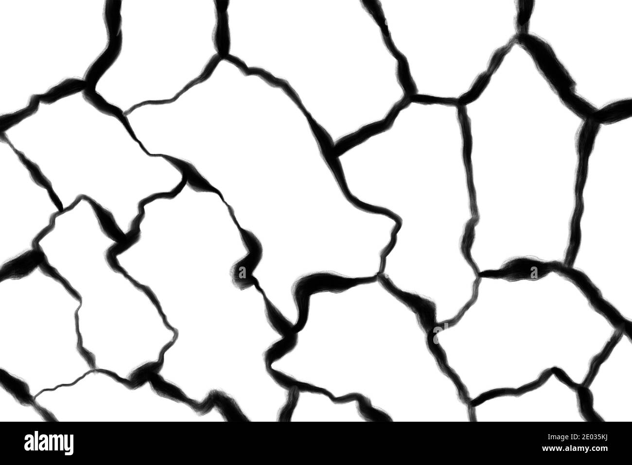 Wackelige schwarze Linien auf dem weißen Hintergrund. Netz, Netz und abstrakte Struktur. Schlampiges Grafikdesign Stockfoto