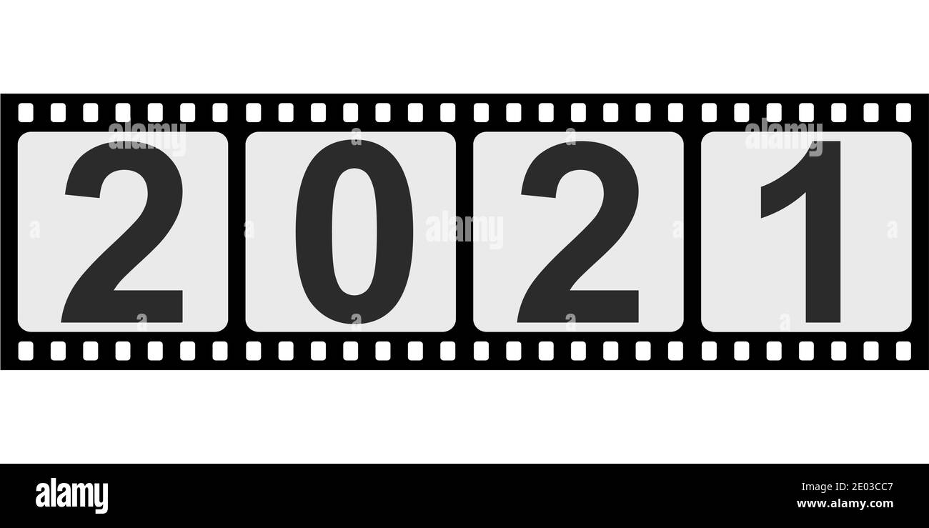 Banner Folie 2021 glückliches neues Jahr Retro-Stil, Foto Film Folie Vektor Foto Film Negativ Folie 2021 Stock Vektor