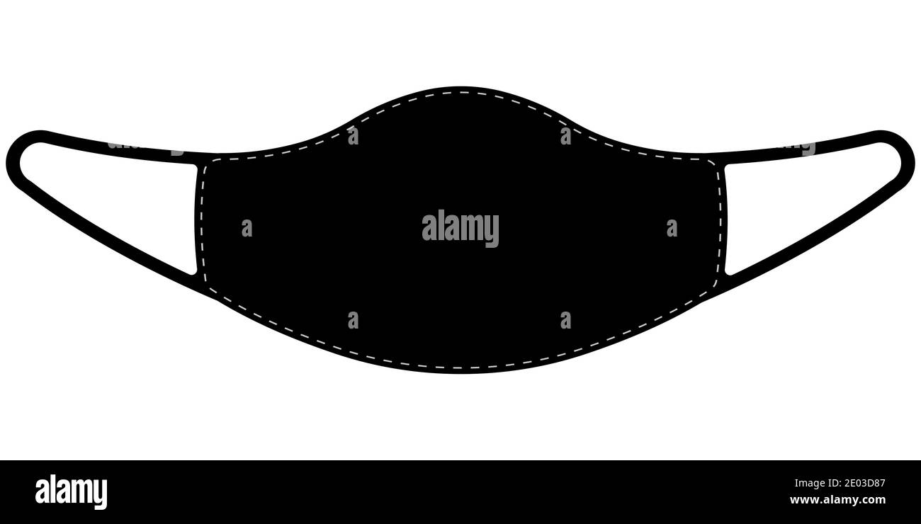 Corona Virus Icon schwarze medizinische Maske isoliert. Pandemie, Krankheit. Vektordarstellung der chirurgischen Gesichtsmaske. Influenza-Pandemie. Gesundheitswesen Stock Vektor