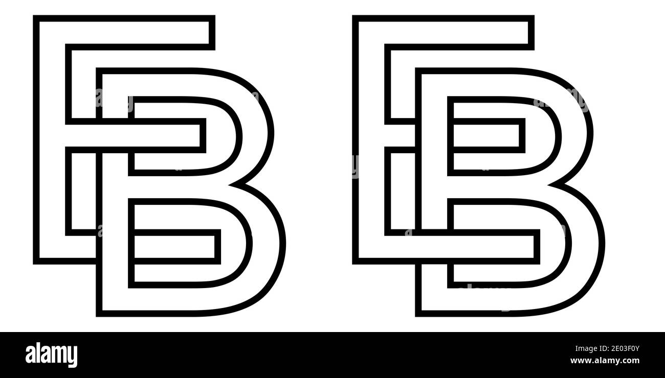 Logo eb BE Icon-Zeichen zwei Zeilensprungbuchstaben E B, Vektor-Logo eb BE erste Großbuchstaben Muster Alphabet e b Stock Vektor