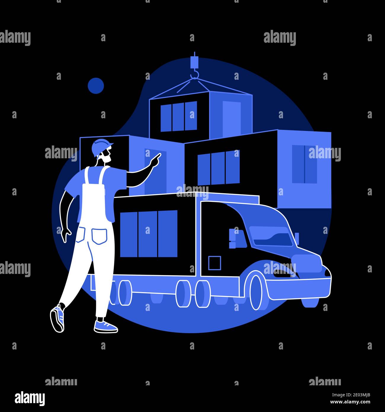 Modulare Home abstraktes Konzept Vektor Illustration. Stock Vektor