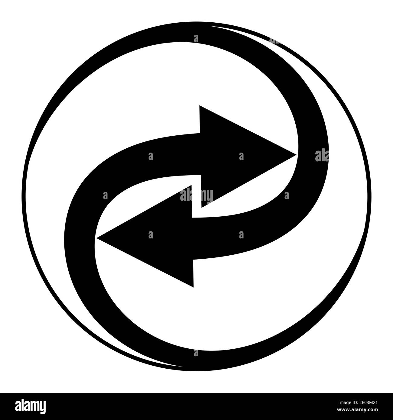 Wirbelnde Pfeile Integrationszeichen, Vektorpfeile drehen im Kreis Symbol Integration Symbol Stock Vektor