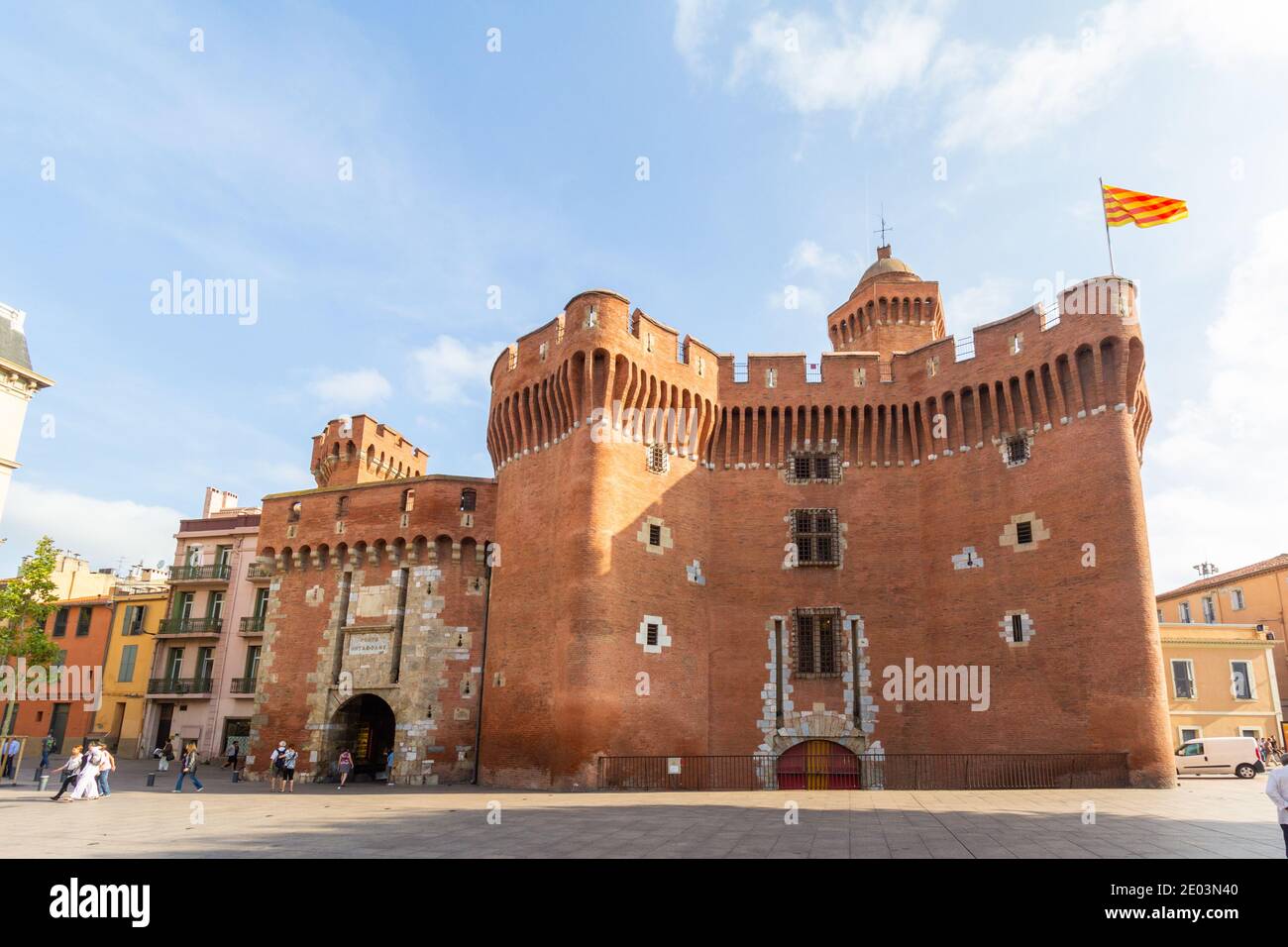 Le Castillet ist ein Wahrzeichen in Perpignan, Frankreich Stockfoto