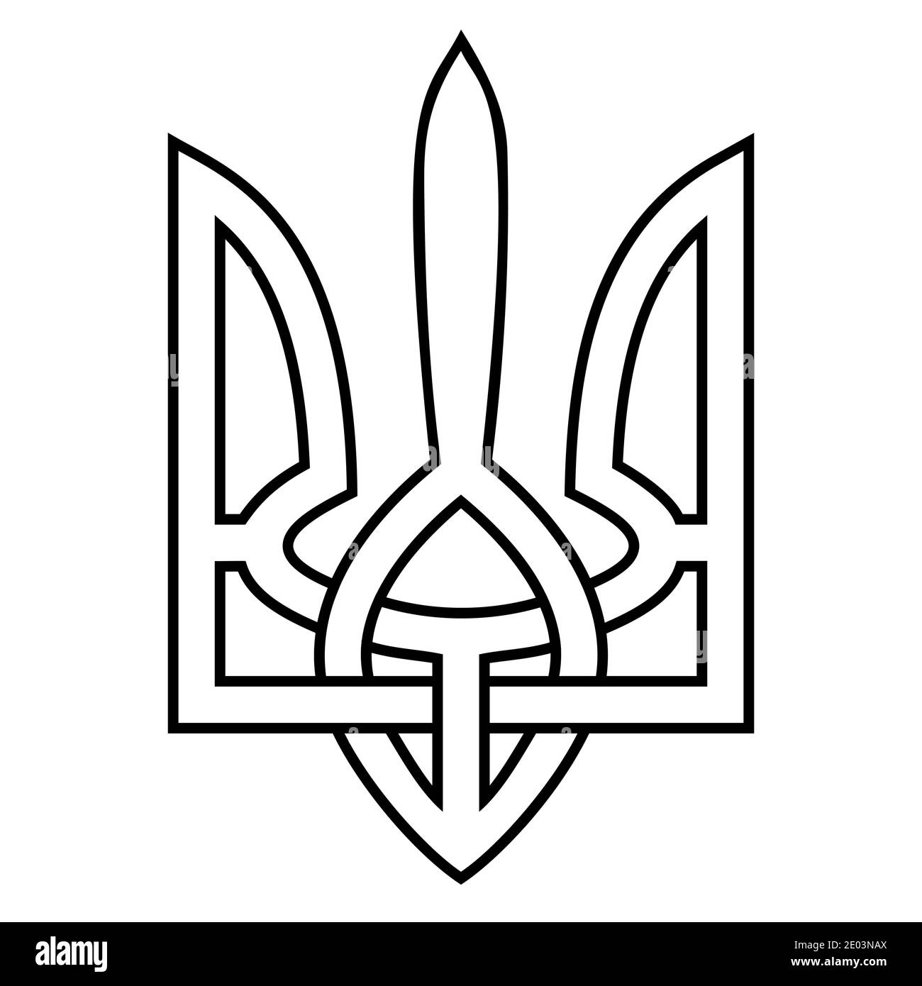 Retro Wappen Ukraine Dreizack großes Design für jeden Zweck. Symbolmuster. Elegante Kunst Stock Vektor