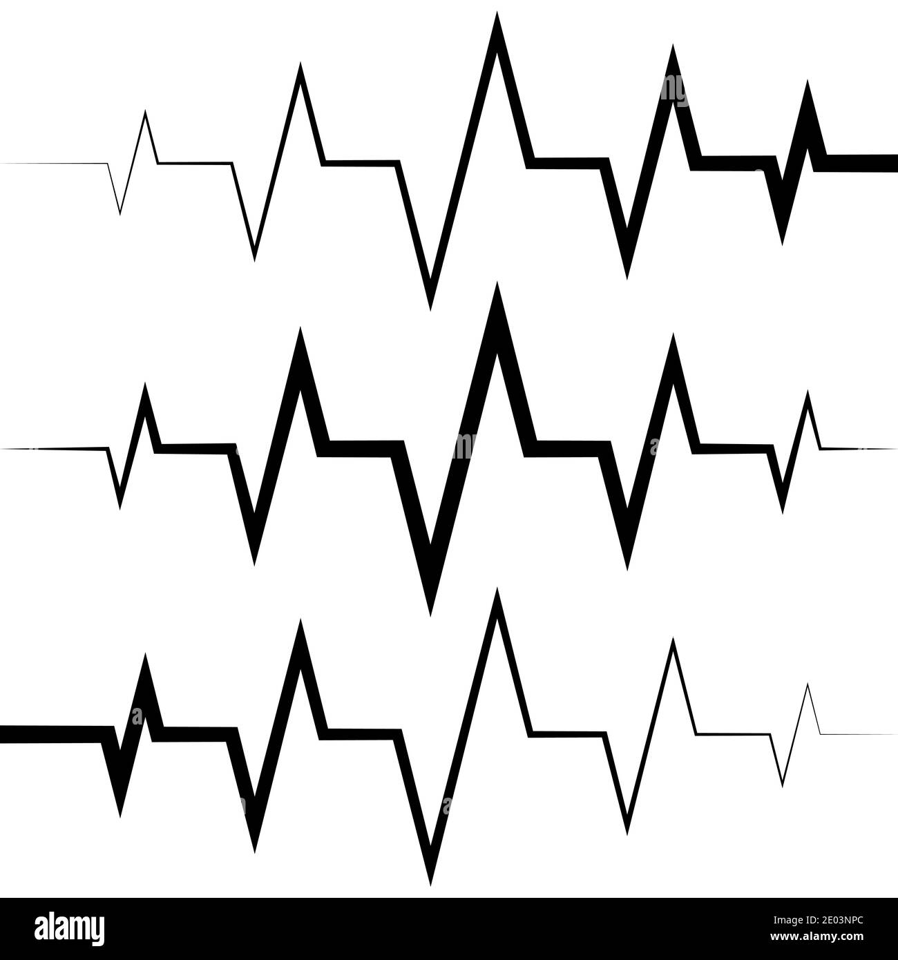 Sinus-Symbol Herzfrequenzpuls-Symbol Medizin-Logo, Vektor-Herzschlag-Herzfrequenzsymbol, Audio-Sound-Radiowellen-Amplitudenspitzen Stock Vektor