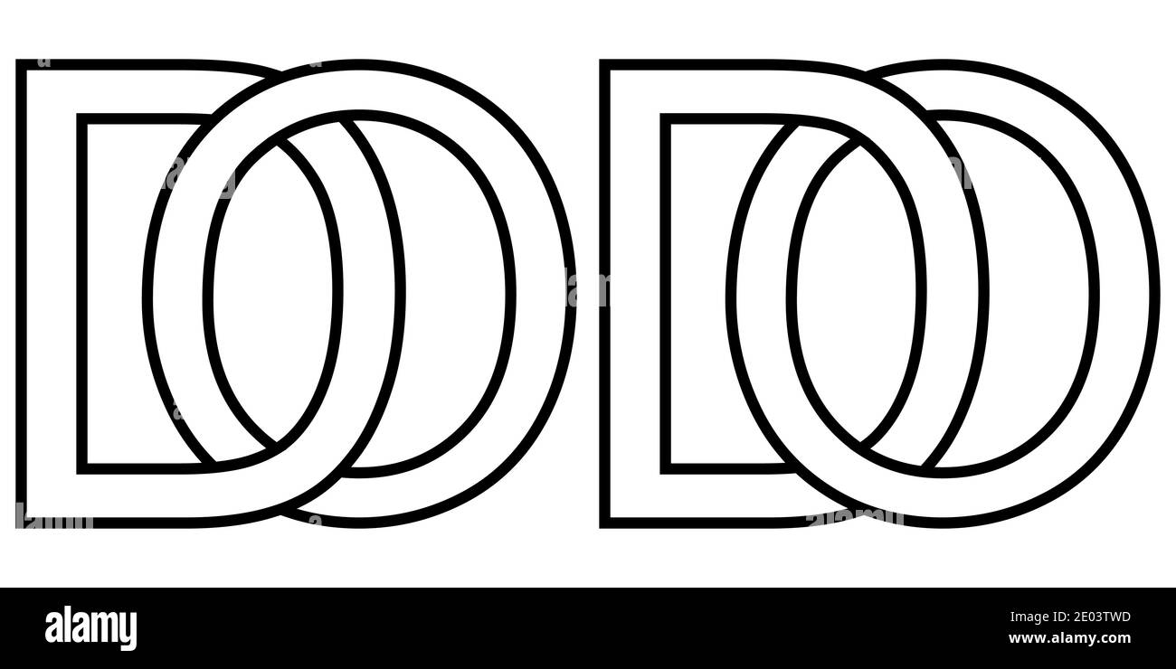Logo od do Icon Zeichen zwei Zeilensprungbuchstaben O D, Vektor-Logo od tun erste Großbuchstaben Muster Alphabet o d Stock Vektor