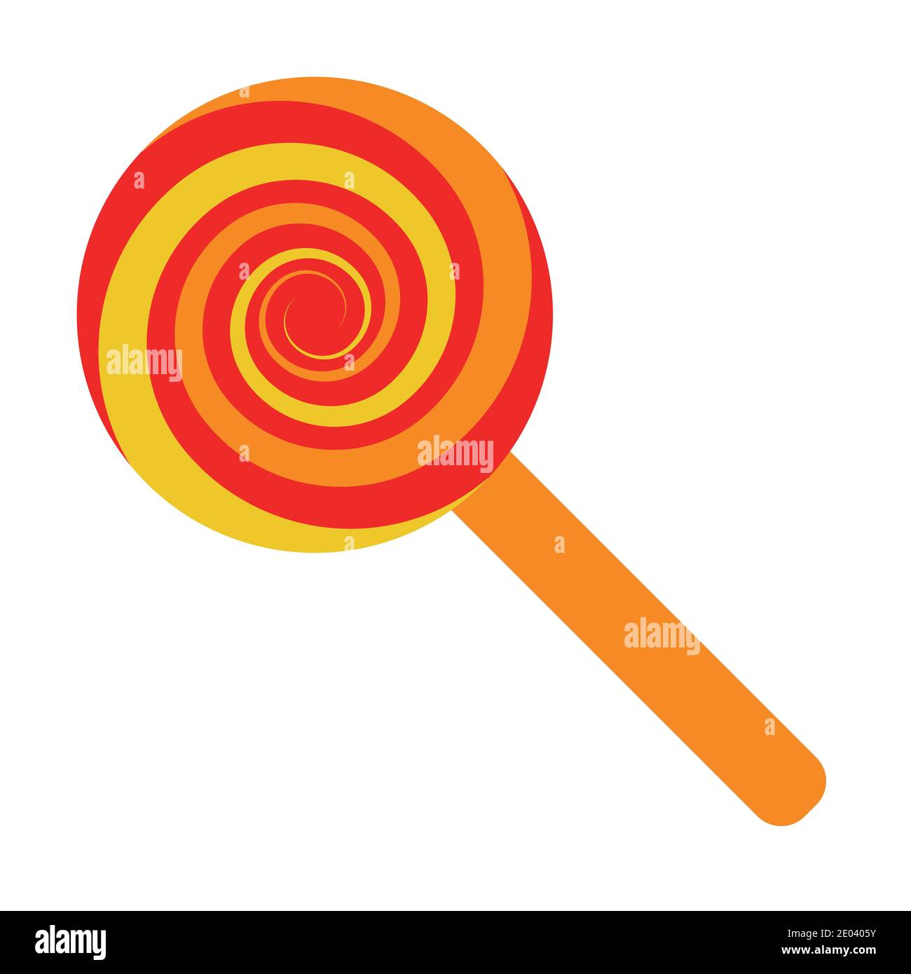 Lollipop Candy auf einem Stick, Saugen Candy, Illustration mit roten Lollipop auf bunten Hintergrund Konzept-Design Stock Vektor