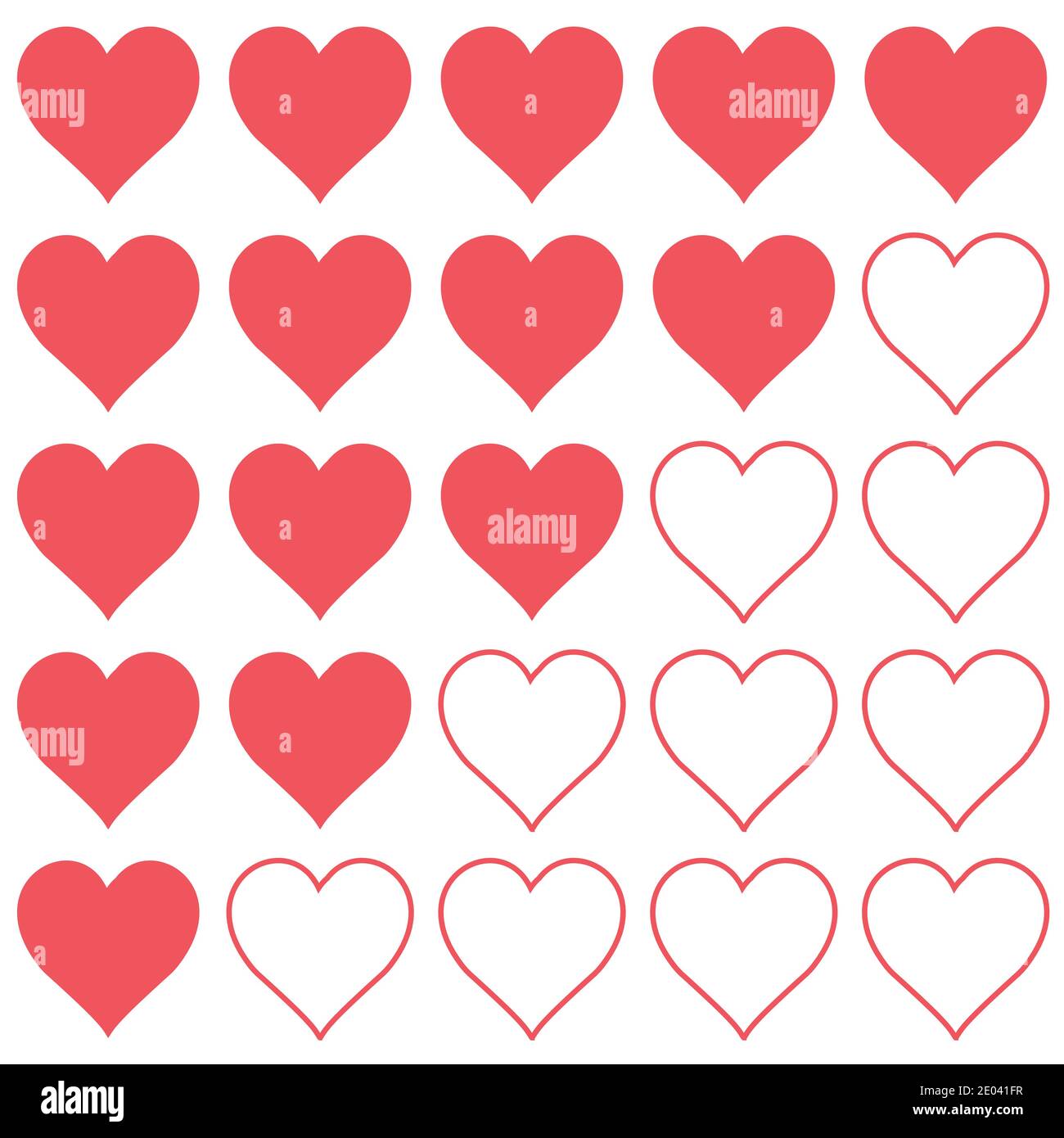 Symbolzeichen Bewertung von Liebe und Vertrauen, Umriss und Silhouette der Herzen zeigt die Ebene Vertrauen und Liebe, Vektor-Rating Herz Stock Vektor