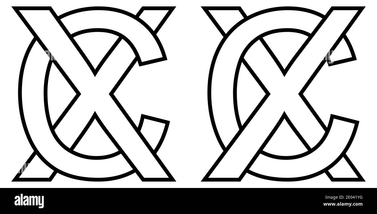 Logo Zeichen wc und cw Symbol Zeichen zwei Zeilensprungbuchstaben W, C Vektor Logo wc, cw erste Großbuchstaben Muster Alphabet w, c Stock Vektor