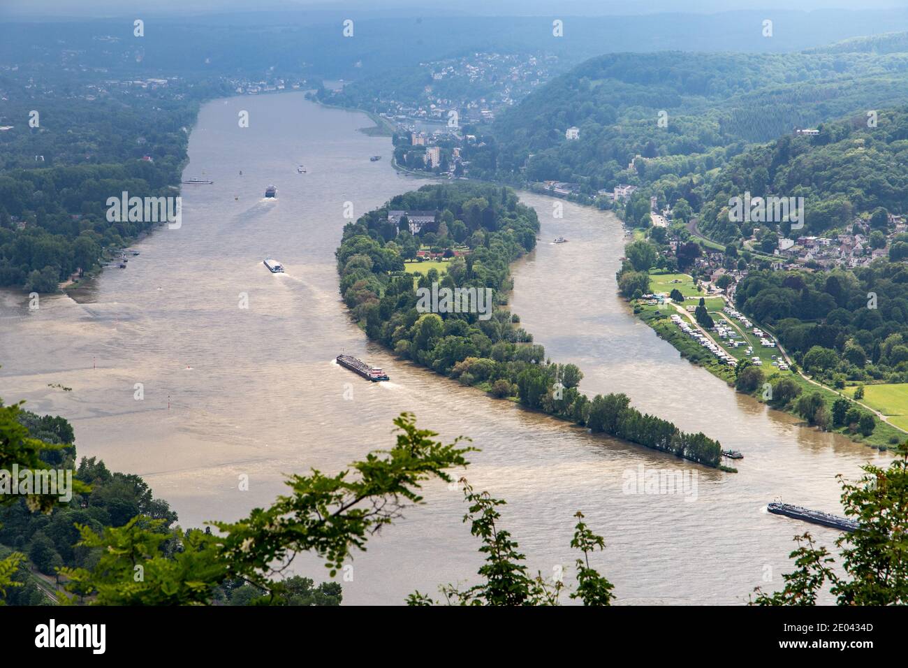 Blick auf die Insel im Rhein Stockfoto