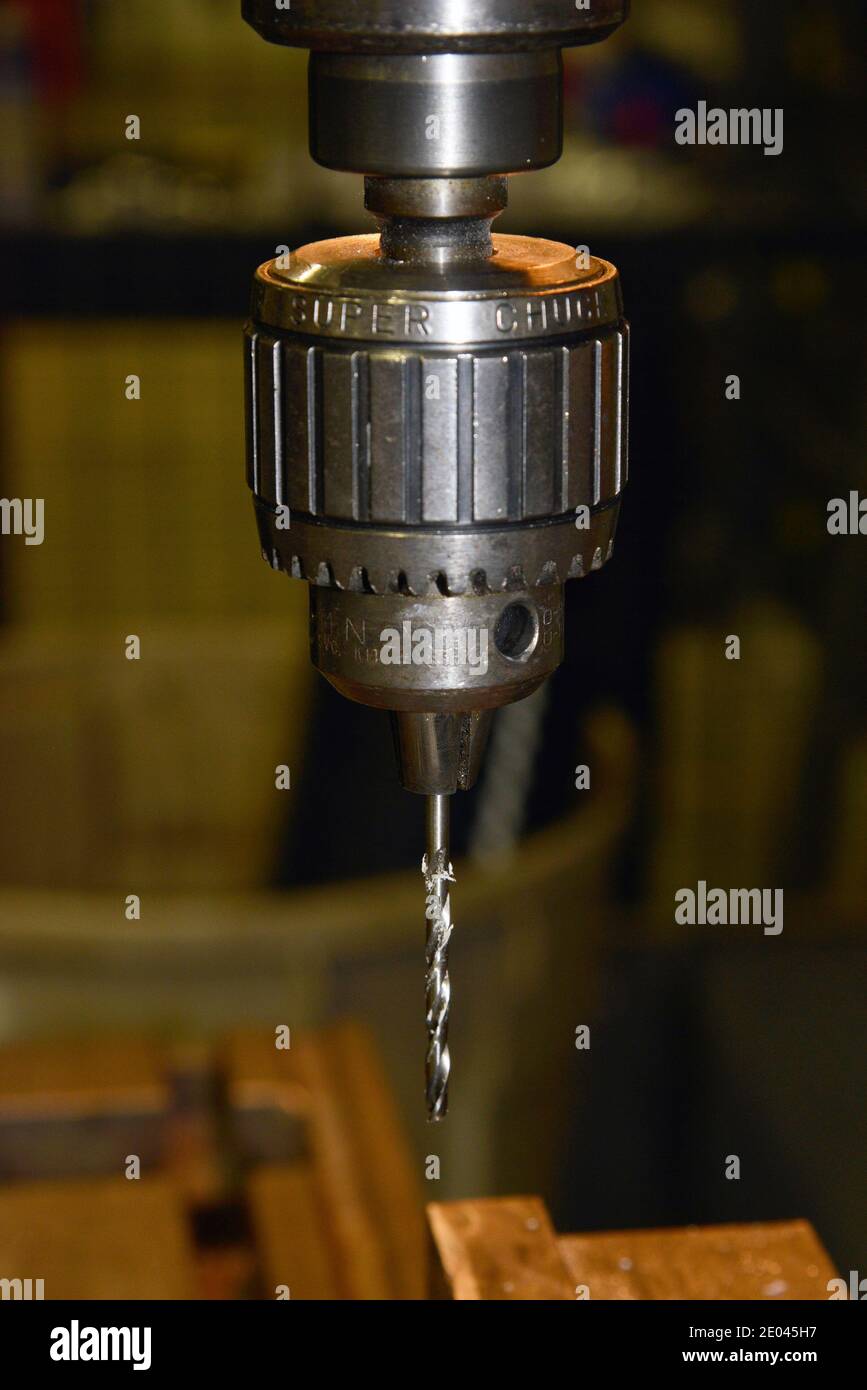 Maschinelle Bohrer für die Metallverarbeitung Stockfoto