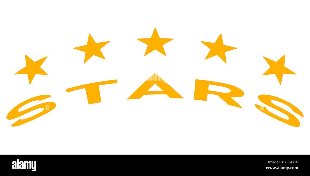 Logo fünf Sterne Symbol Qualitätszeichen Vektor Symbol super Zeichen 5 fünf Sterne für die Kennzeichnung von Qualitätsprodukten Stock Vektor