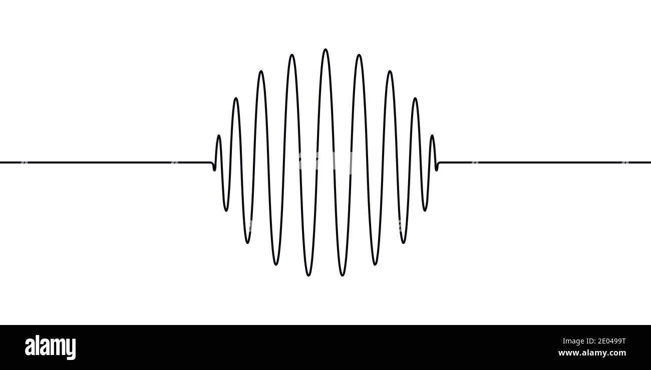 Wellenformen der Amplitude der runden Ringkugel, Vektor zum Zeichnen einer Linienwelle, das Konzept der Akustik von Schall, Schwingungen, akustischen Wellen Stock Vektor