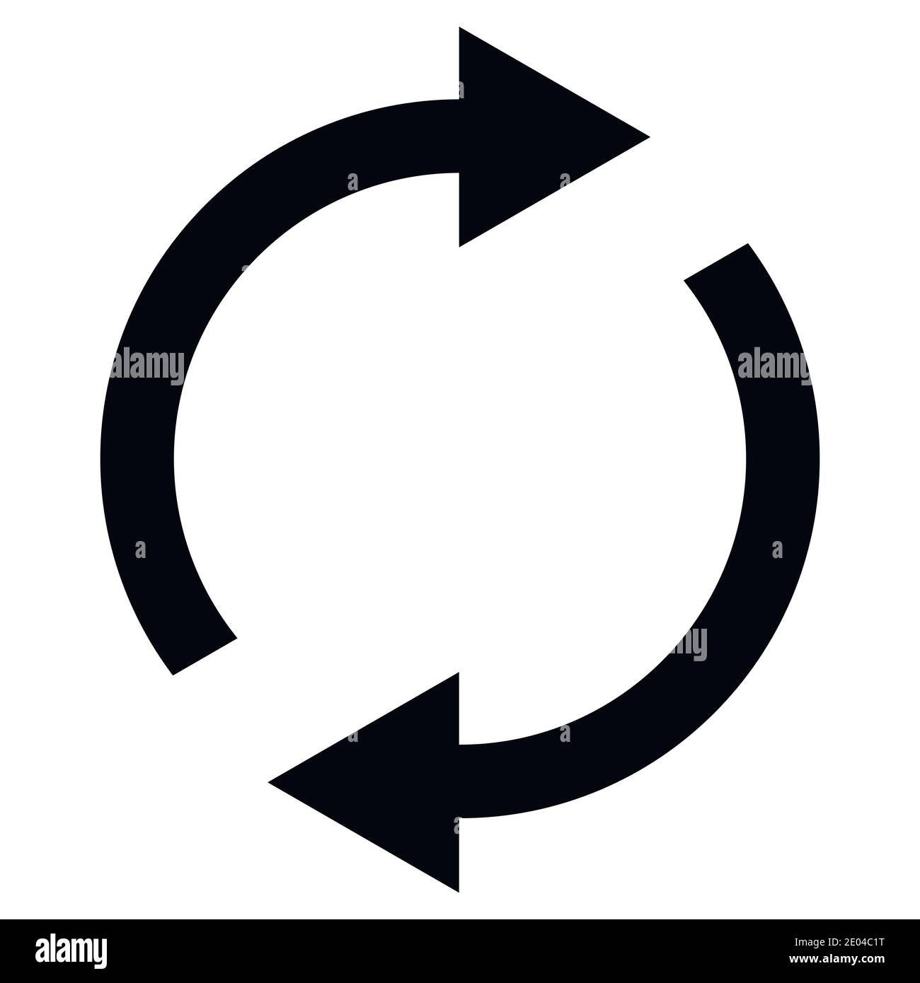 Symbolwechsel wird fortgesetzt, rotierende Pfeile im Kreis, Synchronisierung von Vektorsymbolen, Austausch von erneuerbaren Produkten, Erneuerung von Änderungen Stock Vektor