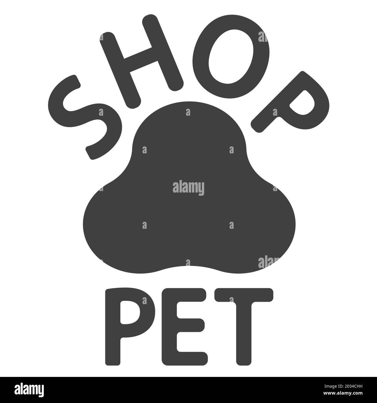 Logo des Tiershows, Pfotenabdruck und der Vektor-Text des Tiershoplogos Stock Vektor