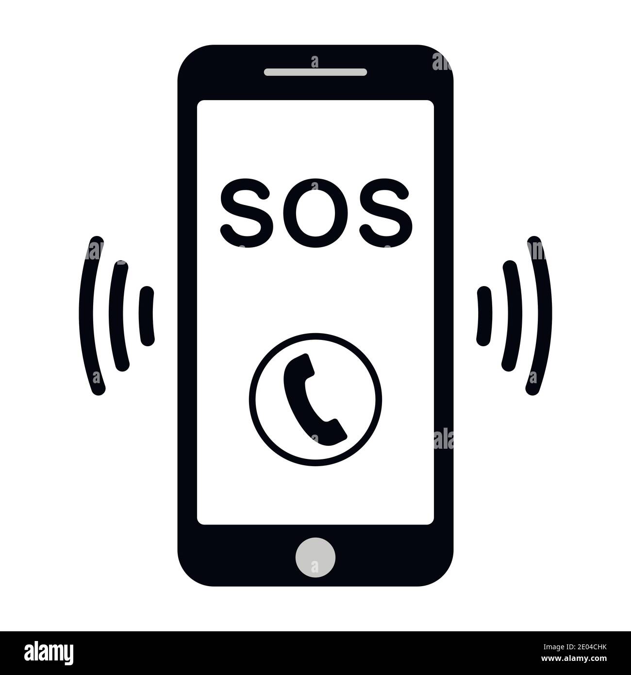 sos-Anrufsymbol Telefon, Vektor-sos-Anrufsymbol Stock Vektor