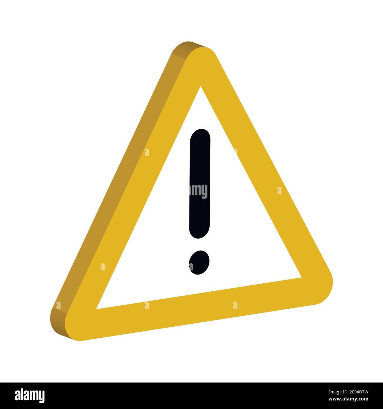 3D-Zeichen der Benachrichtigungen, gelbes Dreieck und ein Ausrufezeichen Vektor-Symbol wichtige Hinweise Stock Vektor