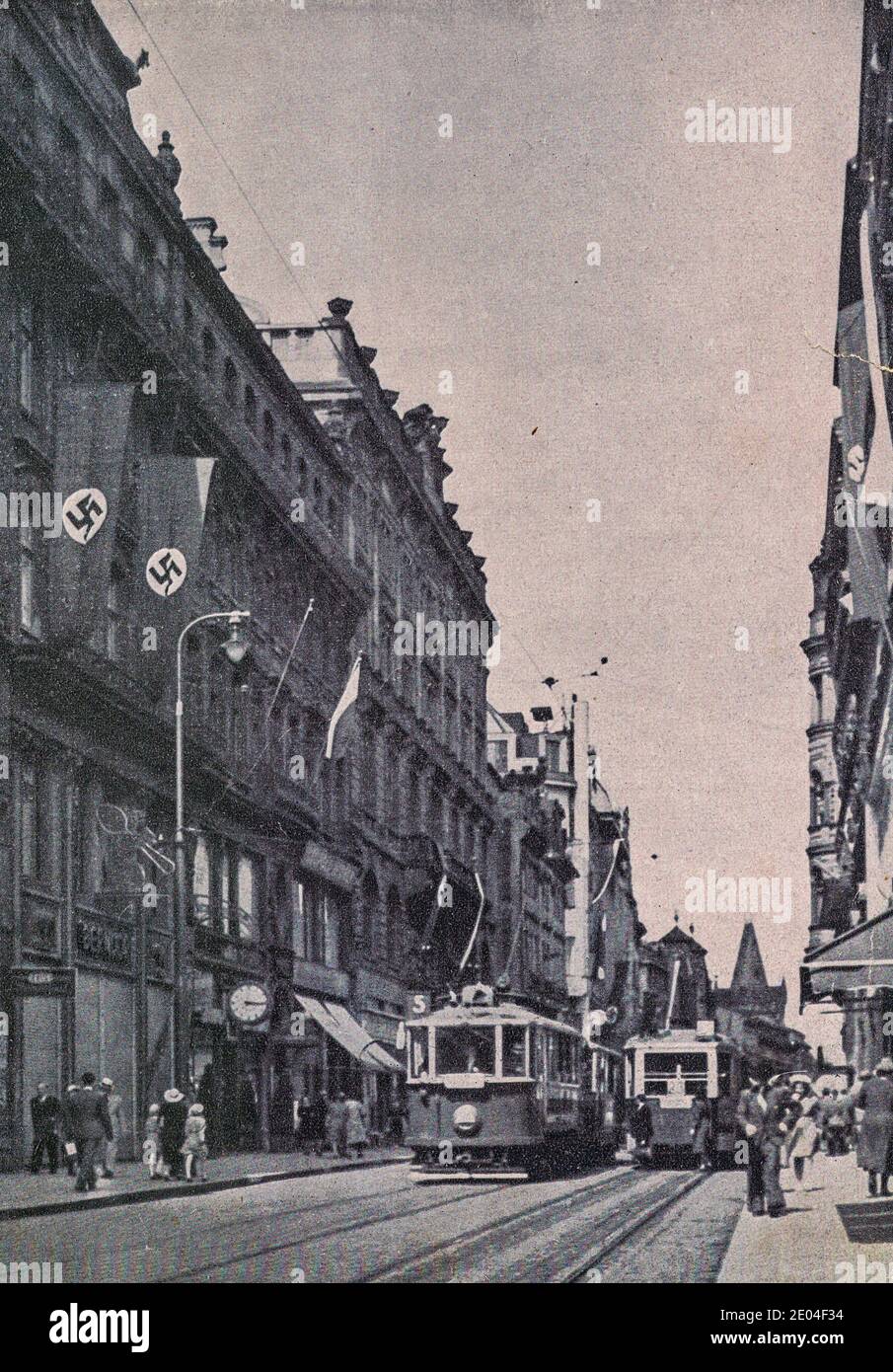 PRAG, PROTEKTORAT BÖHMEN UND MÄHREN 1942 Unbekannte Straße in Prag
