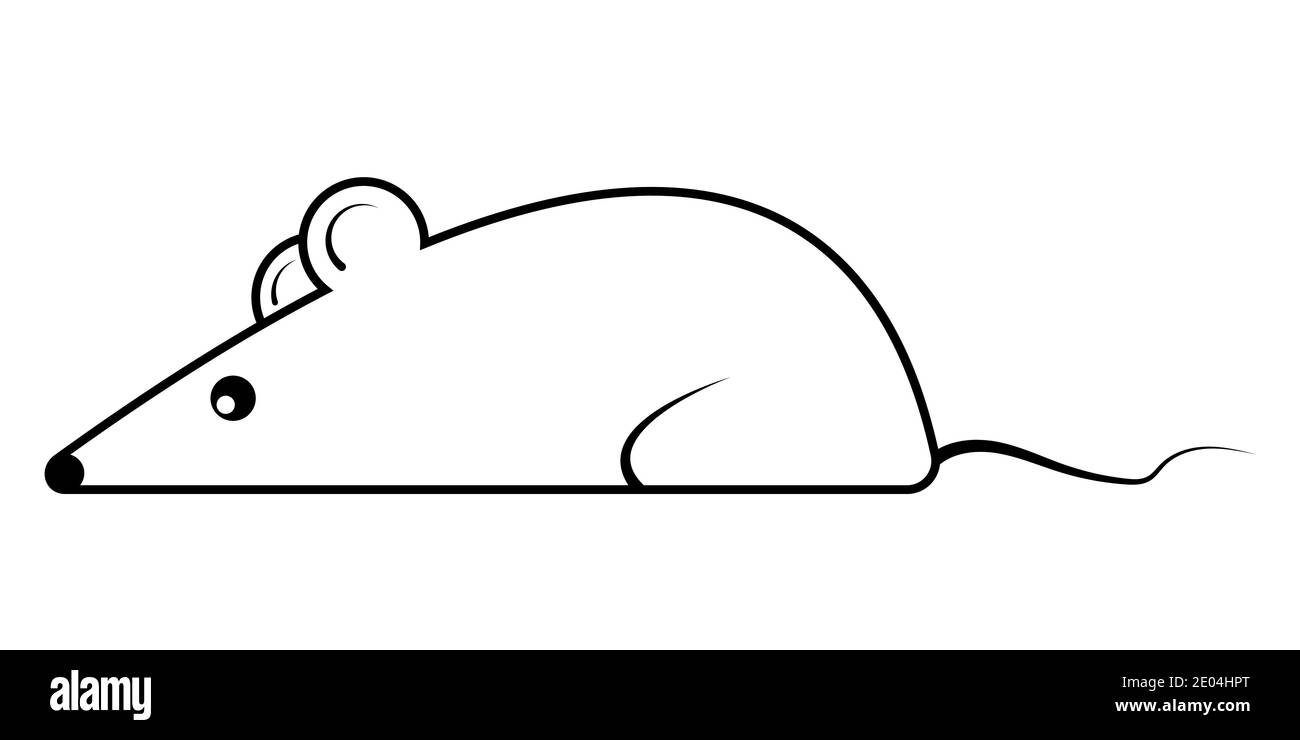 Cartoon Maus Ratte Symbol 2020 Vektor Konturen Silhouette Maus Ratte Symbol für Glück Gesundheit und Wohlstand Reichtum Stock Vektor
