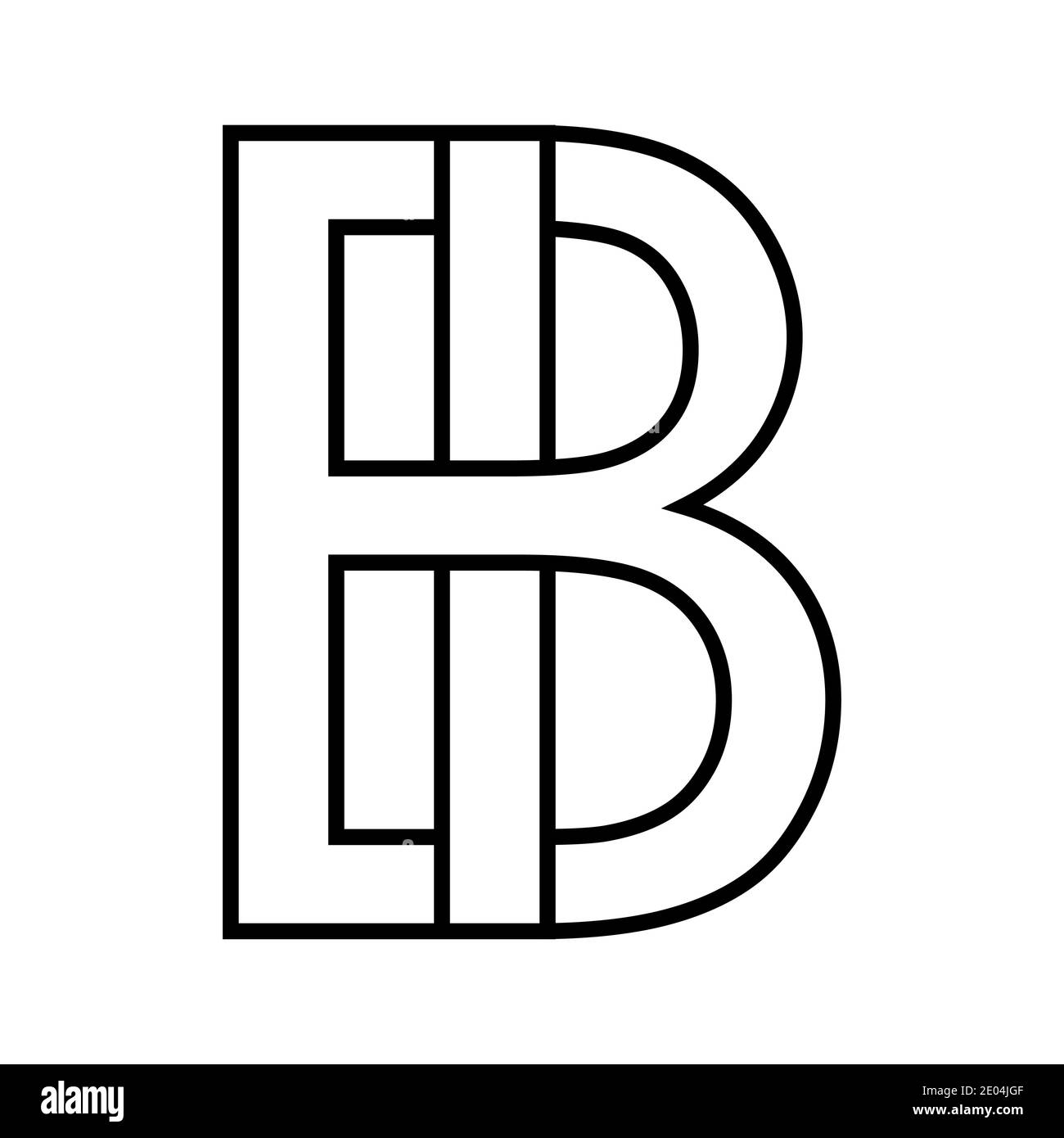 Logo Zeichen bi ib Symbol Zeichen zwei Zeilensprungbuchstaben b, i Vektor-Logo bi, ib erste Großbuchstaben Muster Alphabet b, i Stock Vektor