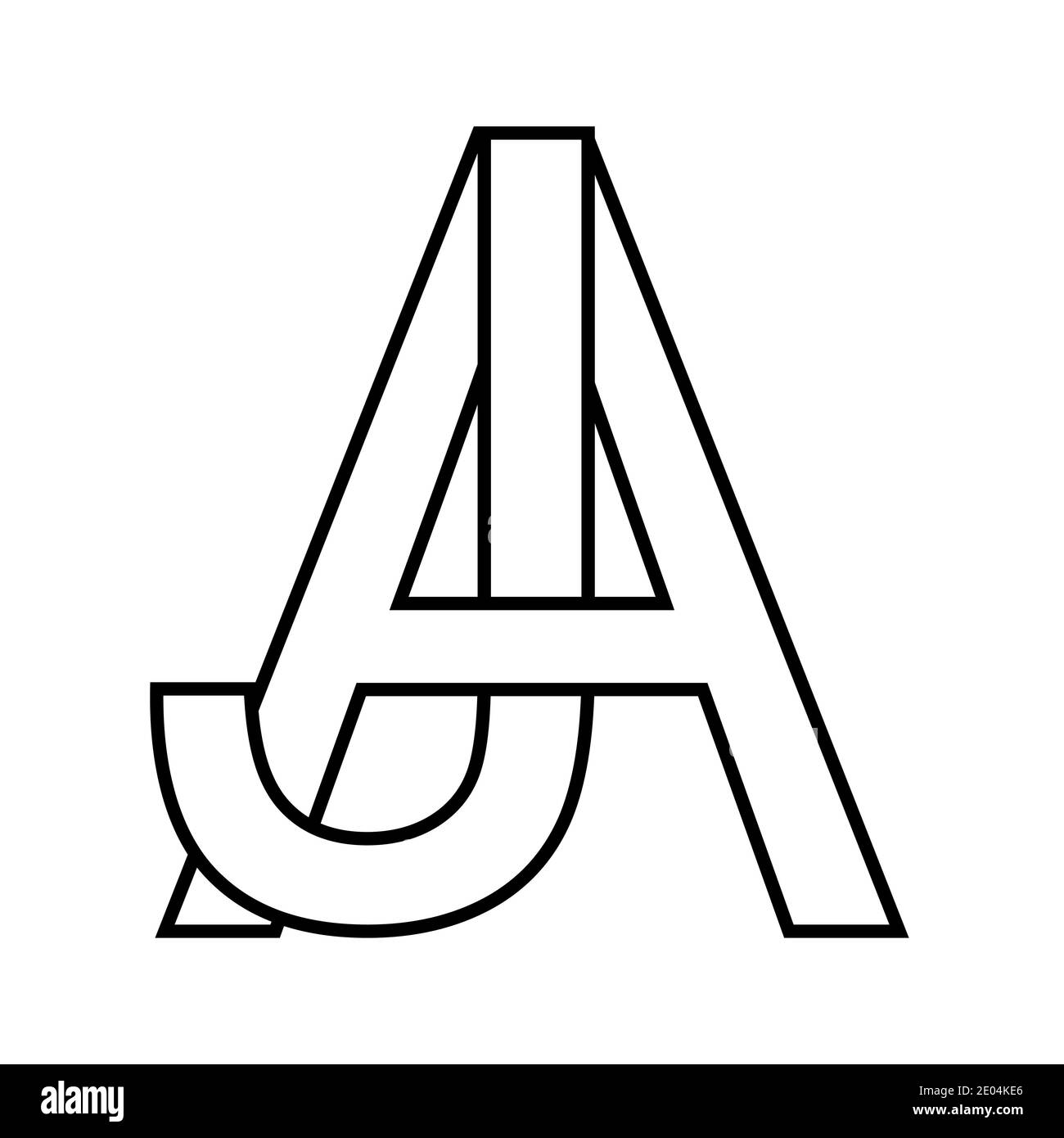 Logo Zeichen aj Symbol Zeichen Zeilensprungbuchstaben A, J Vektor Logo aj erste Großbuchstaben Muster Alphabet A, j Stock Vektor