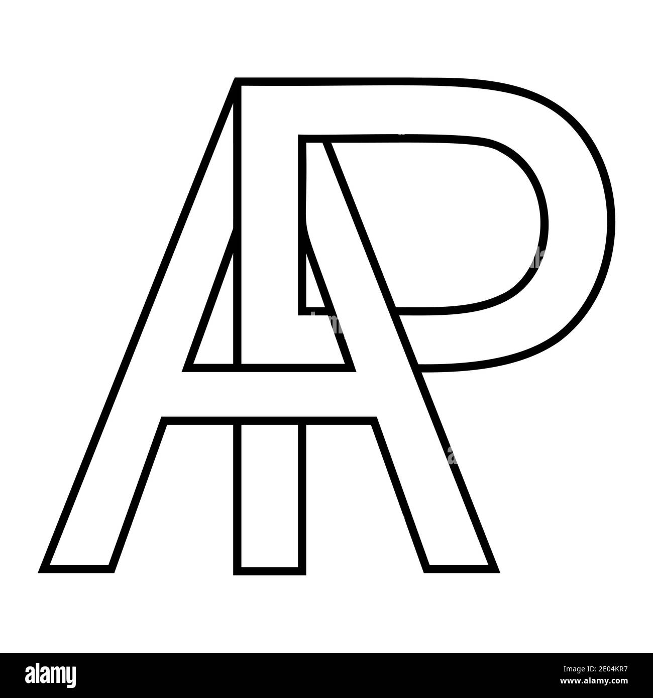 Logo Zeichen AP, pa Symbol Zeichen interlaced Buchstaben A, P Vektor Logo AP, pa erste Großbuchstaben Muster Alphabet a, p Stock Vektor
