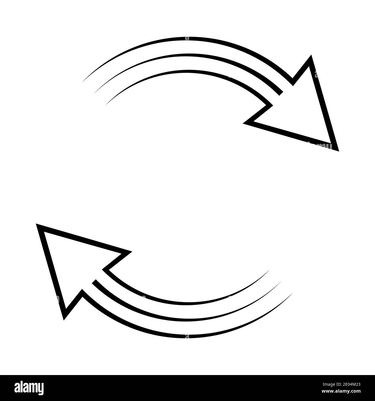 Wechselsymbol im Uhrzeigersinn Drehungsvektor kreisförmige Pfeile Drehungszeichen Austausch und Aktualisierung, Zirkulationssymbol Stock Vektor