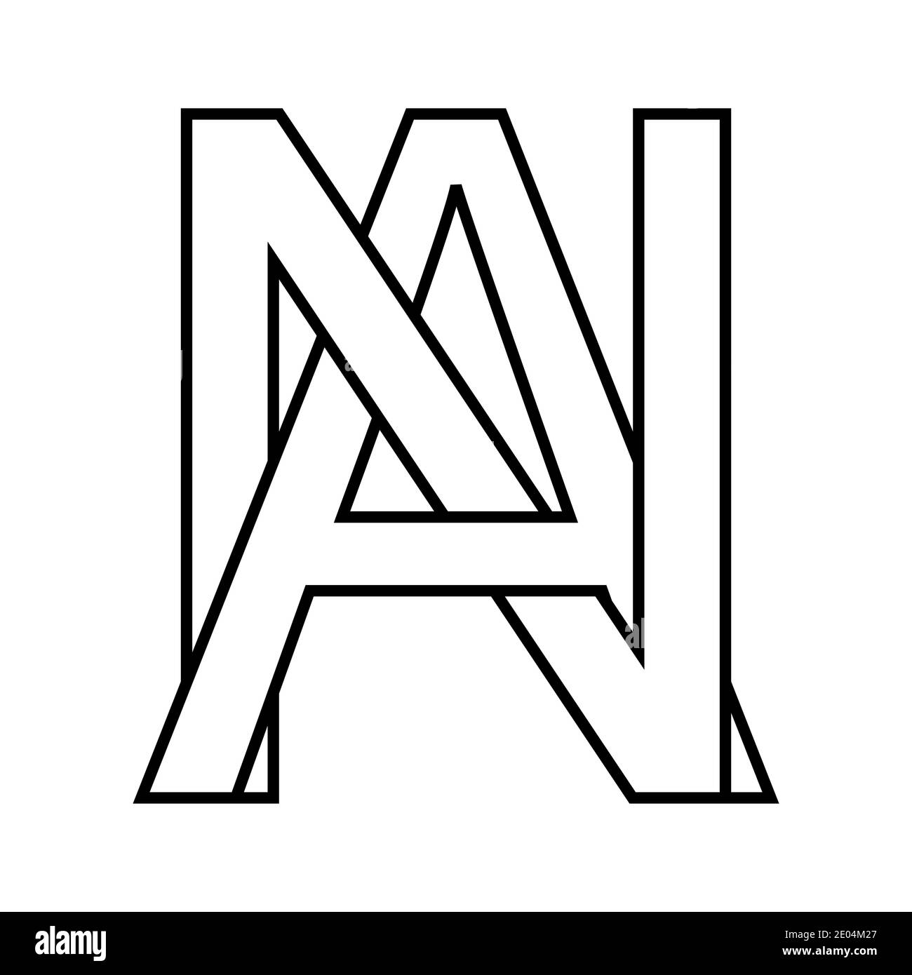 Logo Zeichen an, na Symbol Zeichen Zeilensprungbuchstaben A, N Vektor-Logo an, na erste Großbuchstaben Muster Alphabet a, n Stock Vektor