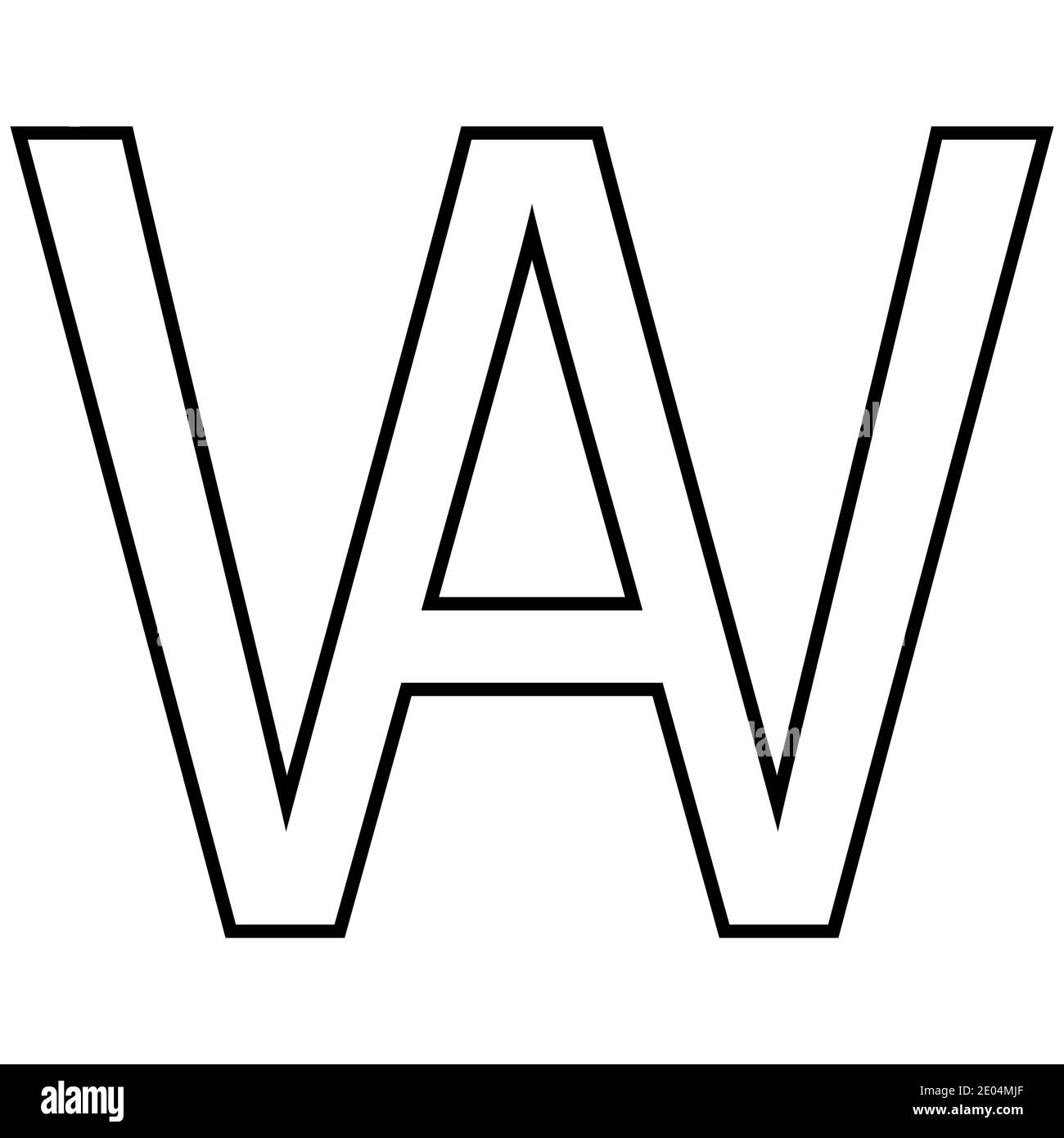 Logo Zeichen AW, wa Symbol Zeichen interlaced Buchstaben A, W Vektor Logo AW, wa ersten Großbuchstaben Muster Alphabet A, w Stock Vektor