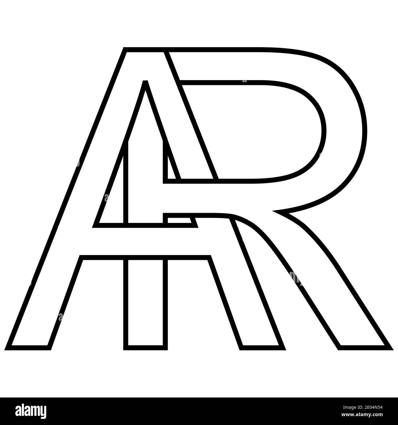 Logo Zeichen ar, ra Symbol Zeichen interlaced Buchstaben A, R Vektor Logo ar, ra erste Großbuchstaben Muster Alphabet a, r Stock Vektor