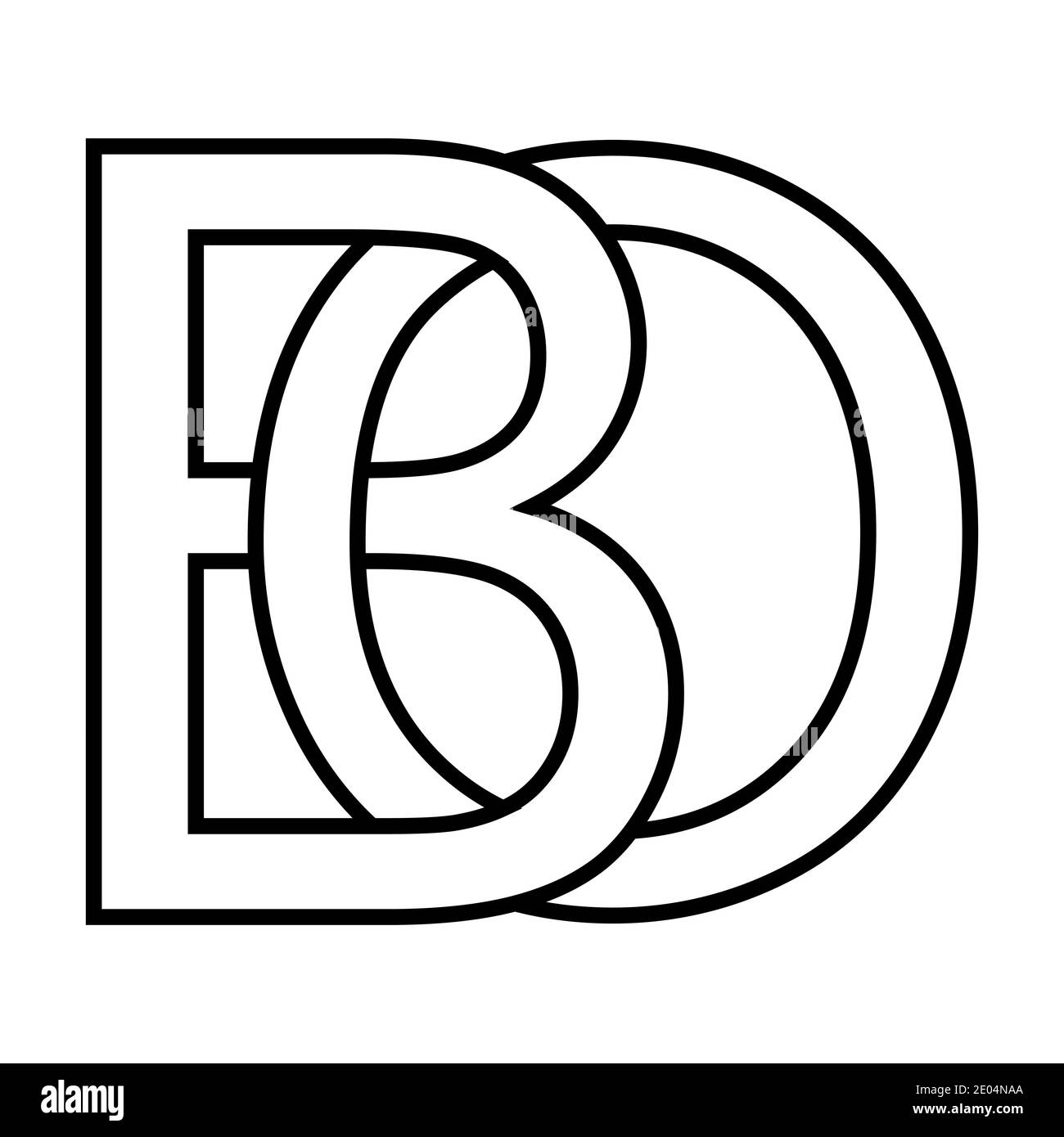 Logo Zeichen bo, ob Symbol Zeichen zwei Zeilensprungbuchstaben b o Vektor Logo bo, ob erste Großbuchstaben Muster Alphabet b, o Stock Vektor