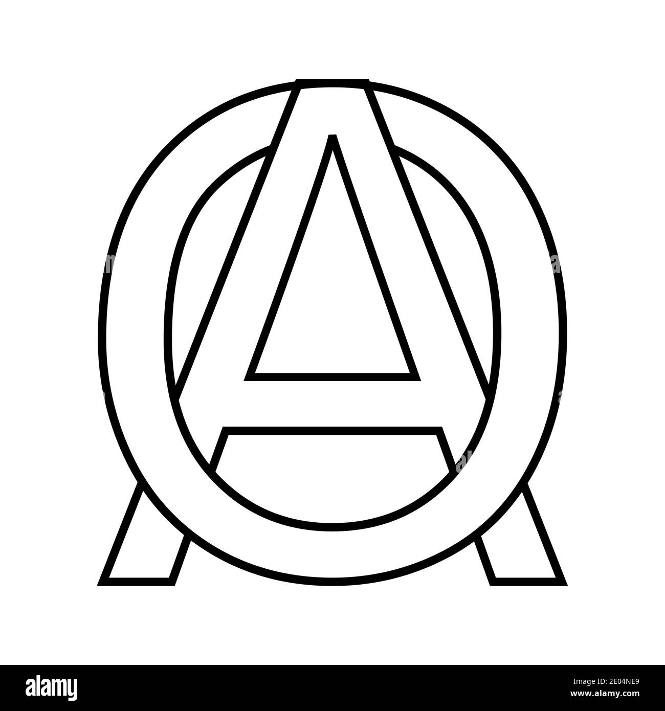 Logo Zeichen AO, oa Symbol Zeichen interlaced Buchstaben A, O Vektor Logo AO, oa erste Großbuchstaben Muster Alphabet A, o Stock Vektor