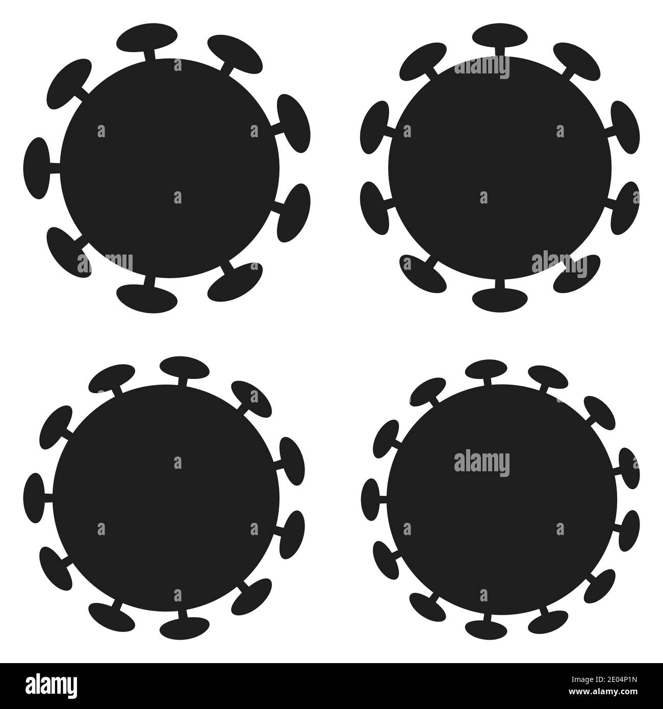 Set Icons Bakterium das Virus ist ein Coronavirus, die Vektorform von Bakterien ist eine Coronavirus-Pandemie, um vor Infektionen zu schützen Stock Vektor