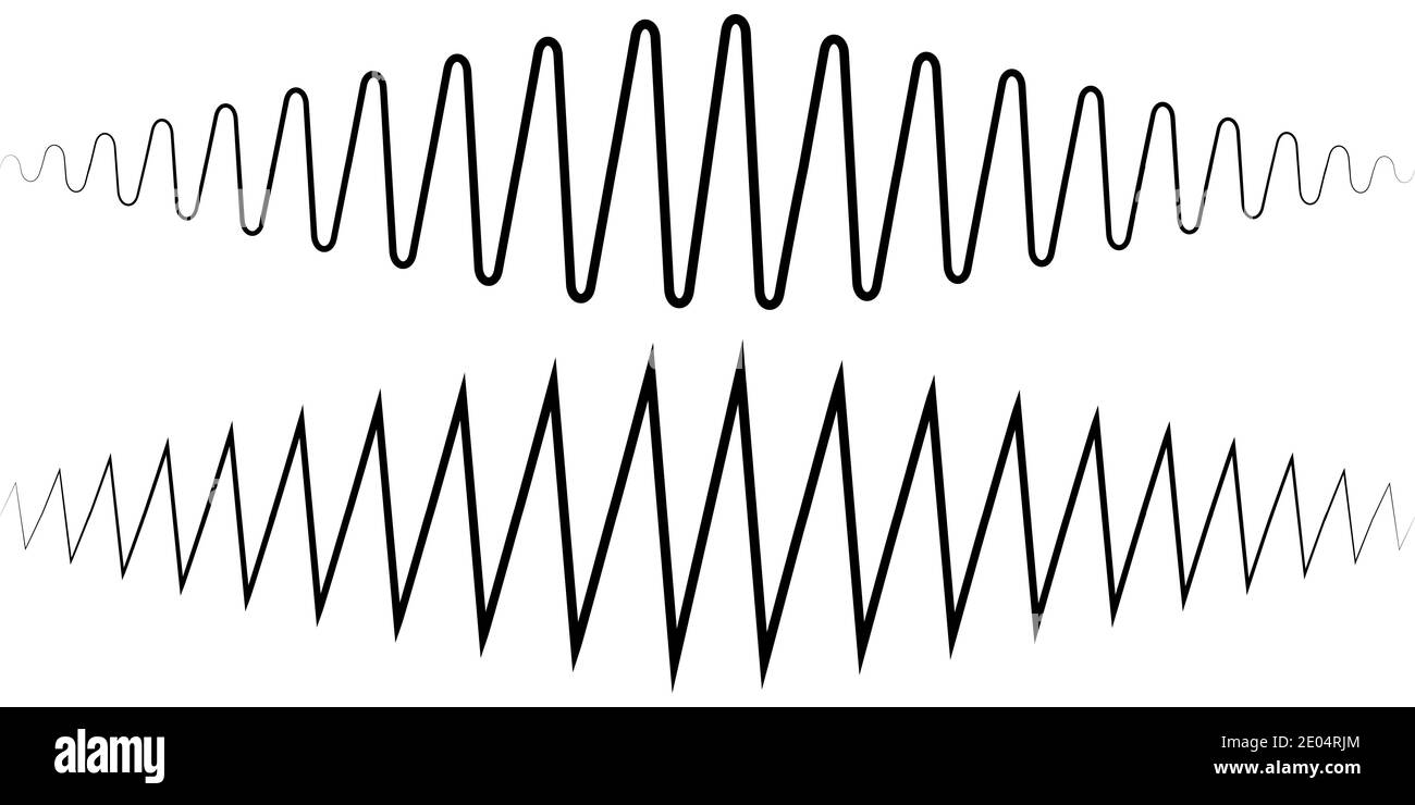 Audio-Schallwelle. Sound Wave Amplitude Tattoo Stimme Aufnahme, Musik Audio-Symbol, Equalizer, Radio-Logo und Wellenform Amplitude Musik Design Klingeltöne Stock Vektor