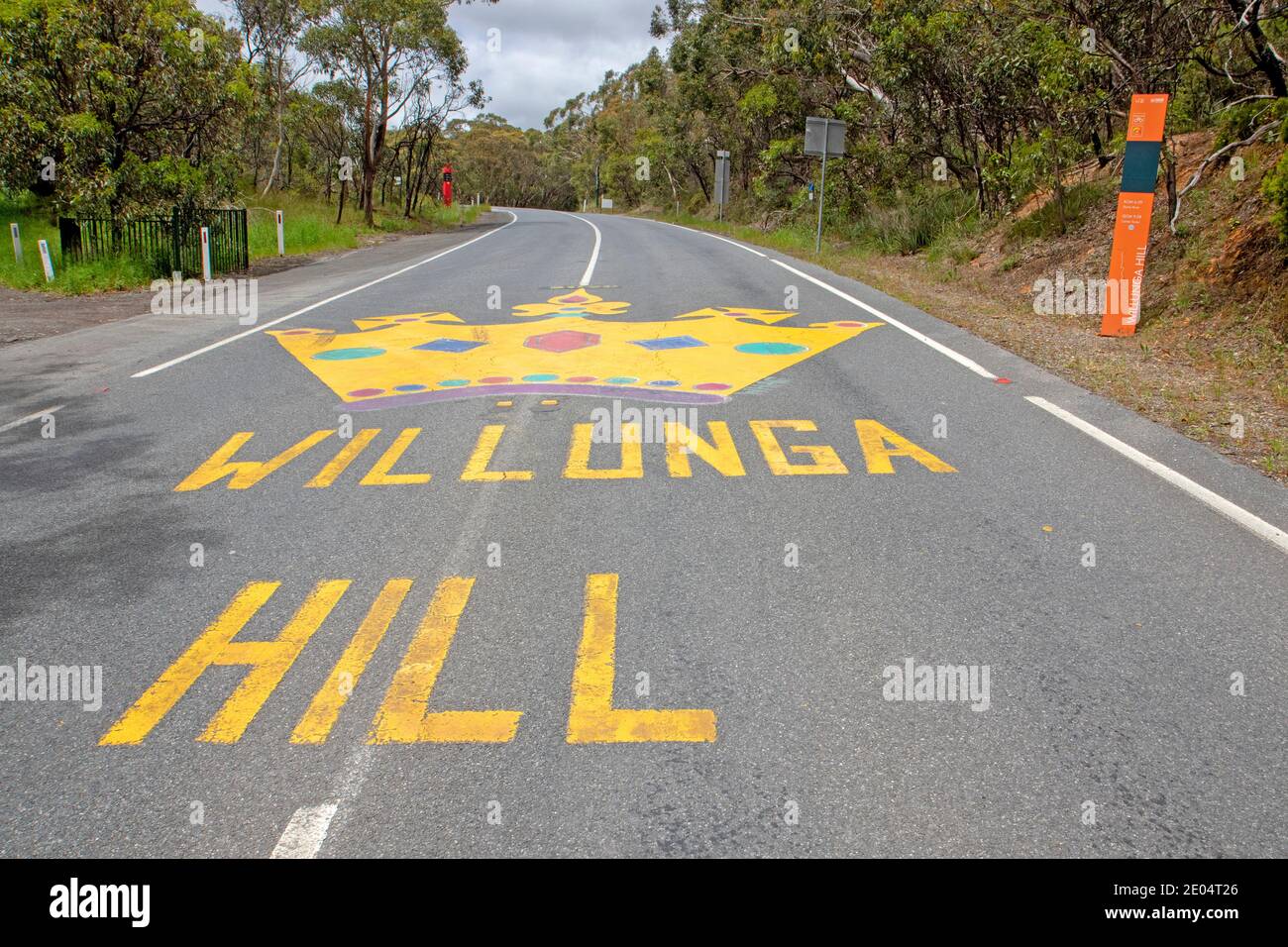 Die berühmte Radtour auf dem Willunga Hill Stockfoto