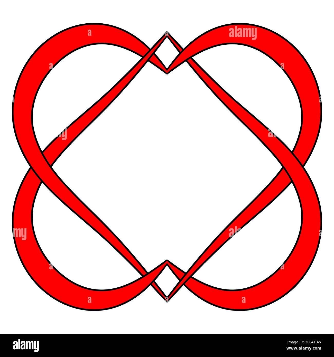 Zwei Herzen Logo Ehe Agentur, Vektor verflochten Herz Zeichen Symbol ewige gegenseitige Liebe und Treue Stock Vektor