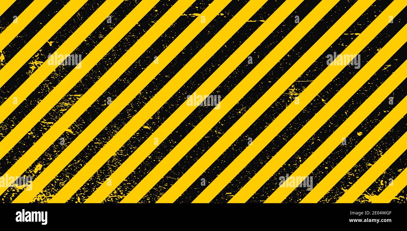 Industrielle Hintergrund Warnung Rahmen Grunge gelb schwarz diagonalen Streifen, Vektor Grunge Textur warnen Vorsicht, Bau, Sicherheit Hintergrund Stock Vektor