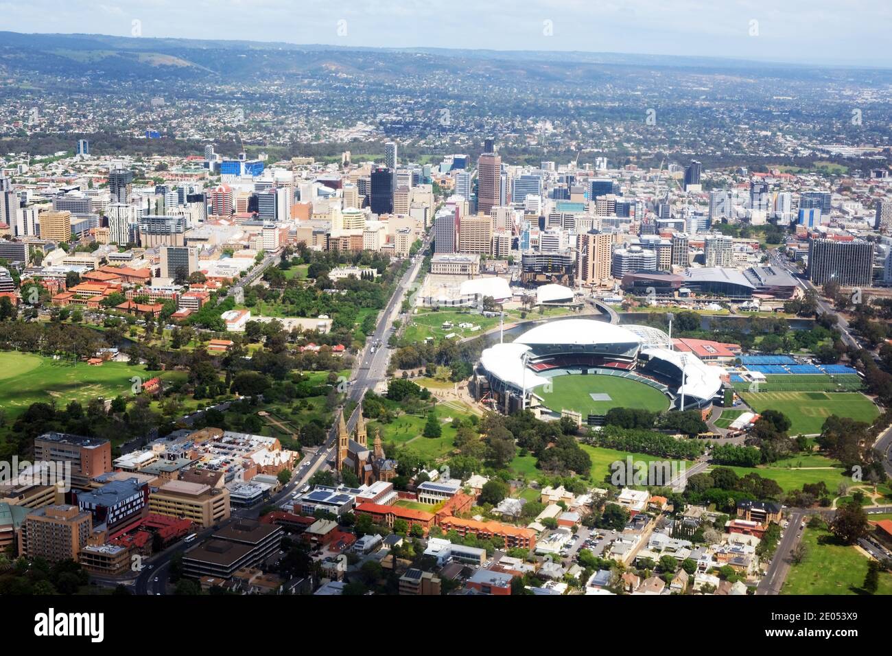 Luftaufnahme der Stadt Adelaide Australia Stockfoto