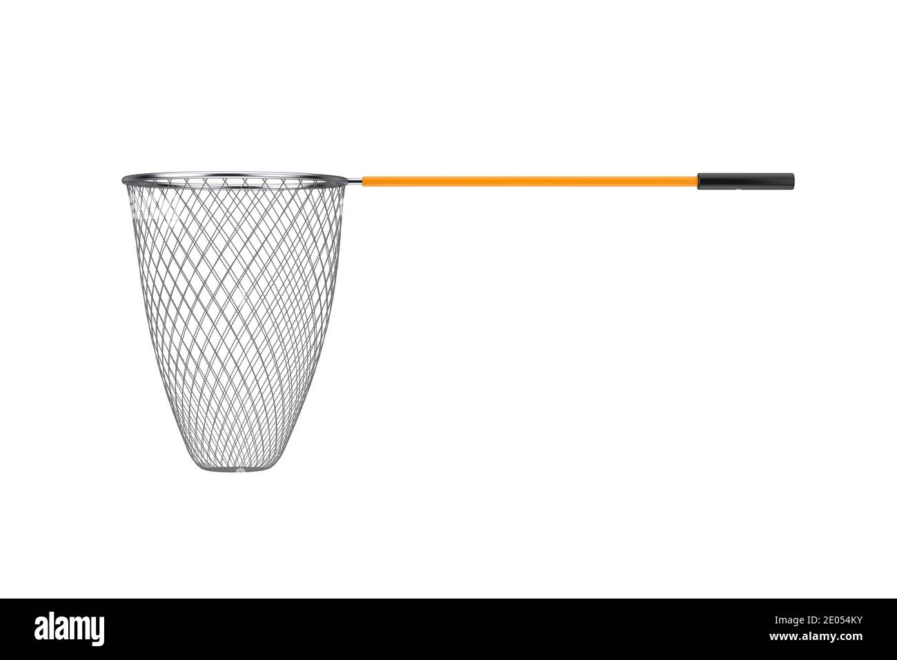 Angeln Landing Net auf weißem Hintergrund. 3d-Rendering Stockfoto