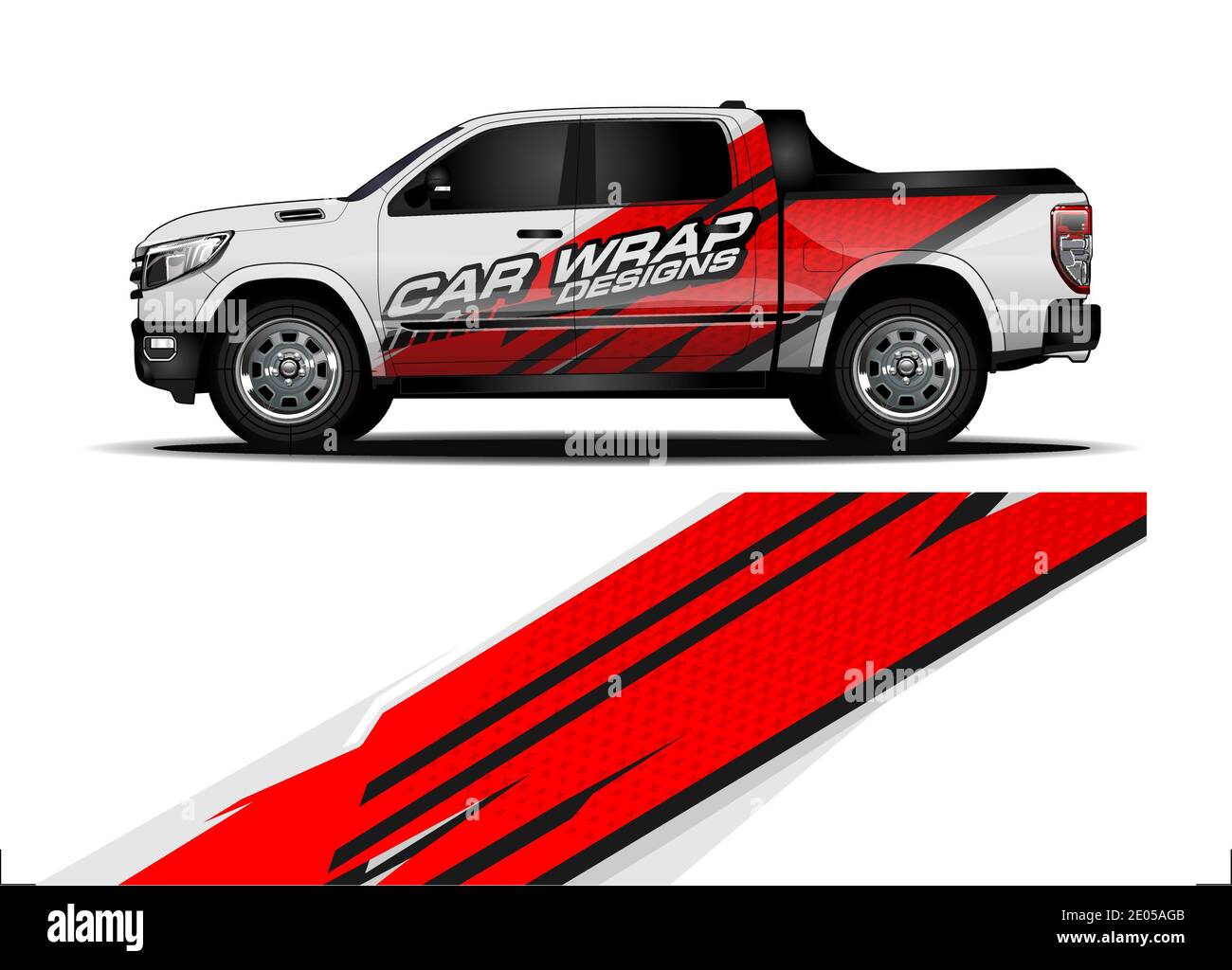 Truck Wrap Design-Konzept für Vinyl-Aufkleber Branding Stock Vektor