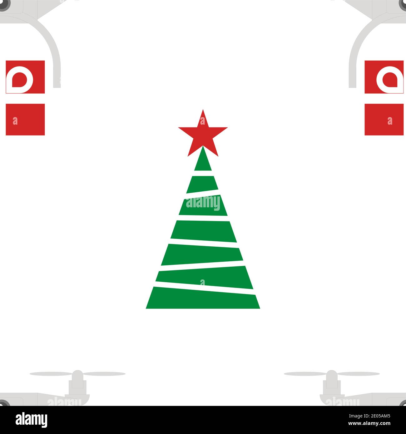 Endlose Muster von Quadrocoptern mit Geschenken in der Nähe weihnachtsbaum Stil Flach Stock Vektor