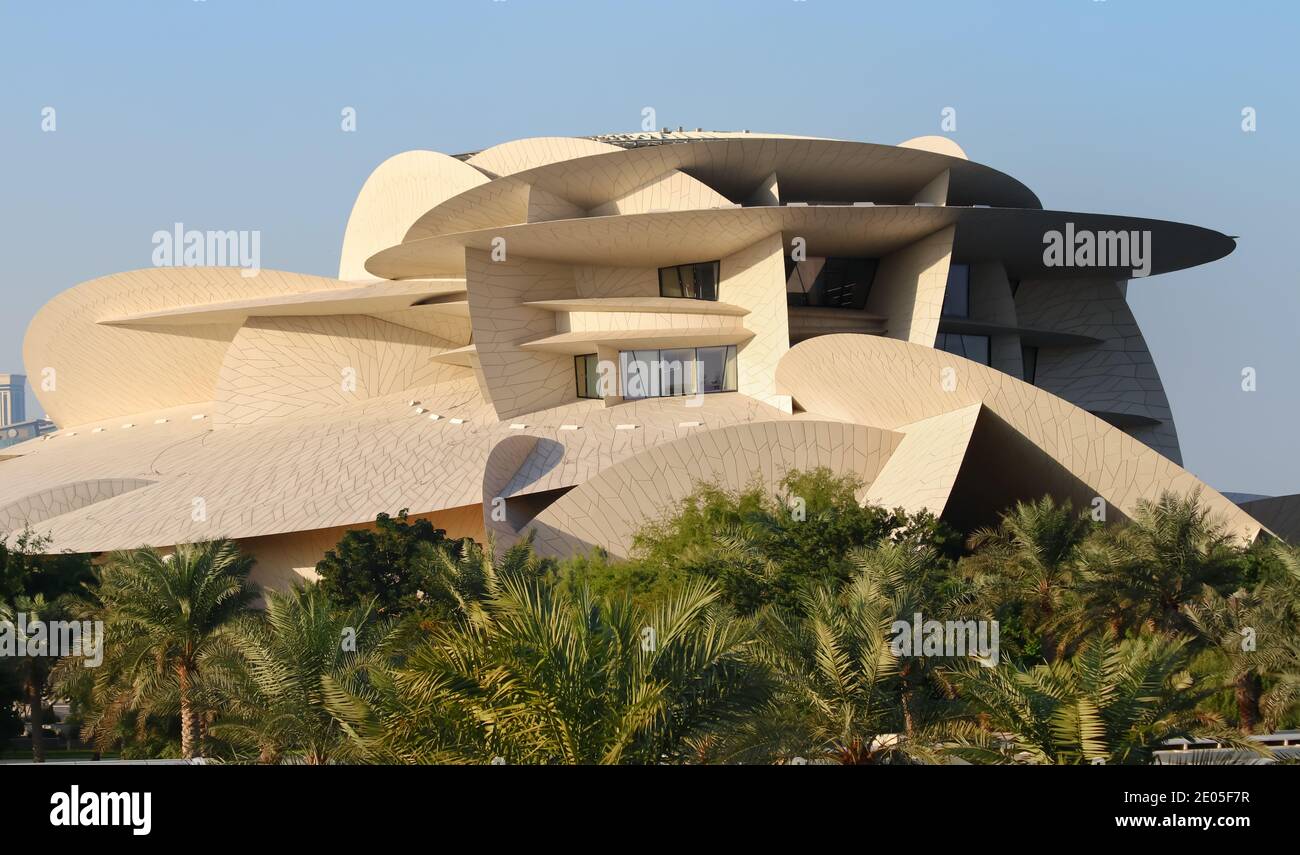 Blick auf das Nationalmuseum von Katar Stockfoto