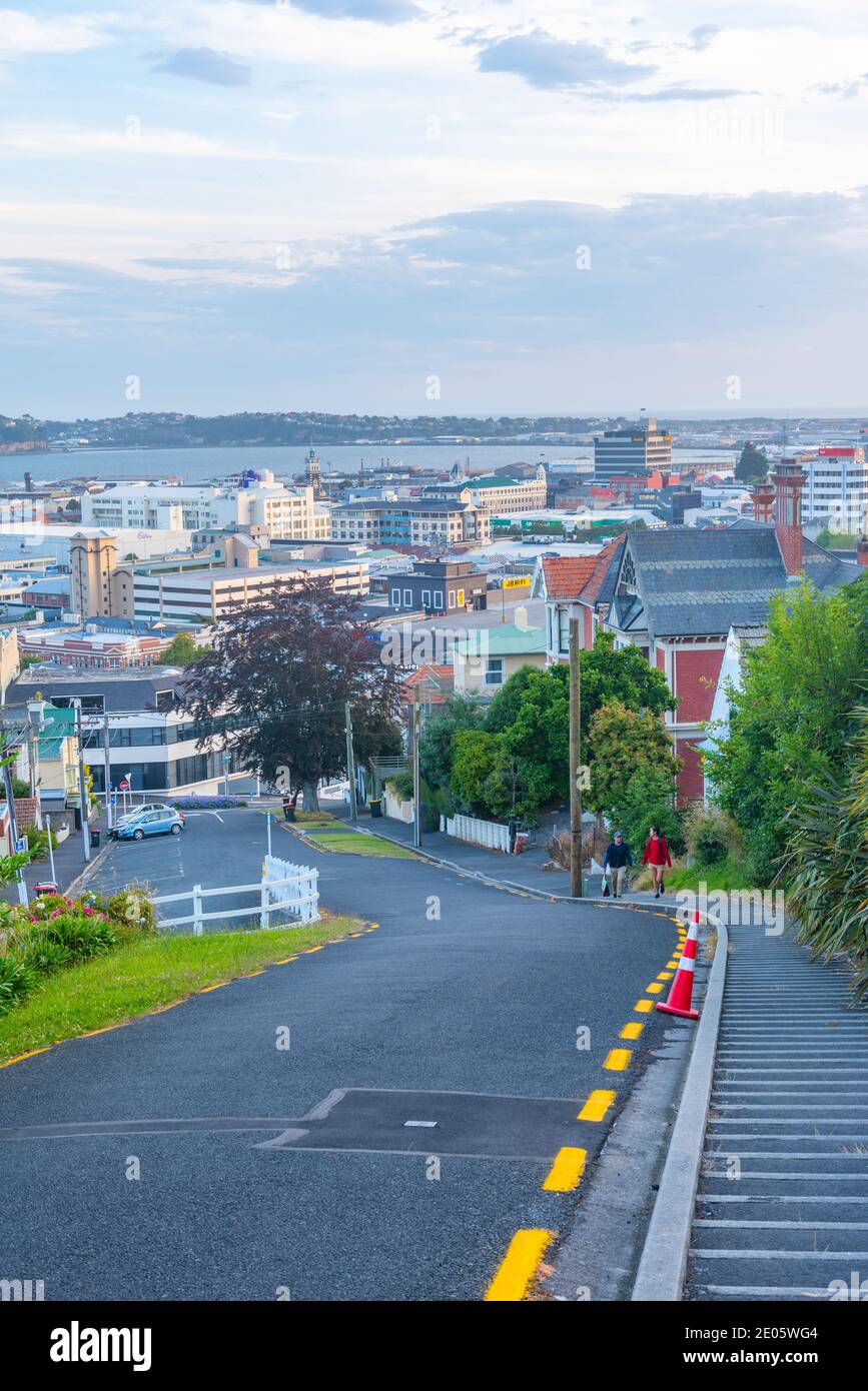DUNEDIN, NEUSEELAND, 24. JANUAR 2020: Luftaufnahme von Dunedin in Neuseeland Stockfoto