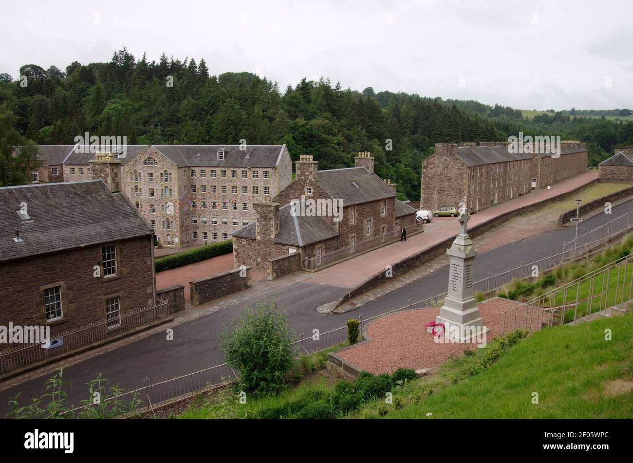 New Lanark, David Dales House, Mill No 1 (Hotel), Wee Row Stockfoto