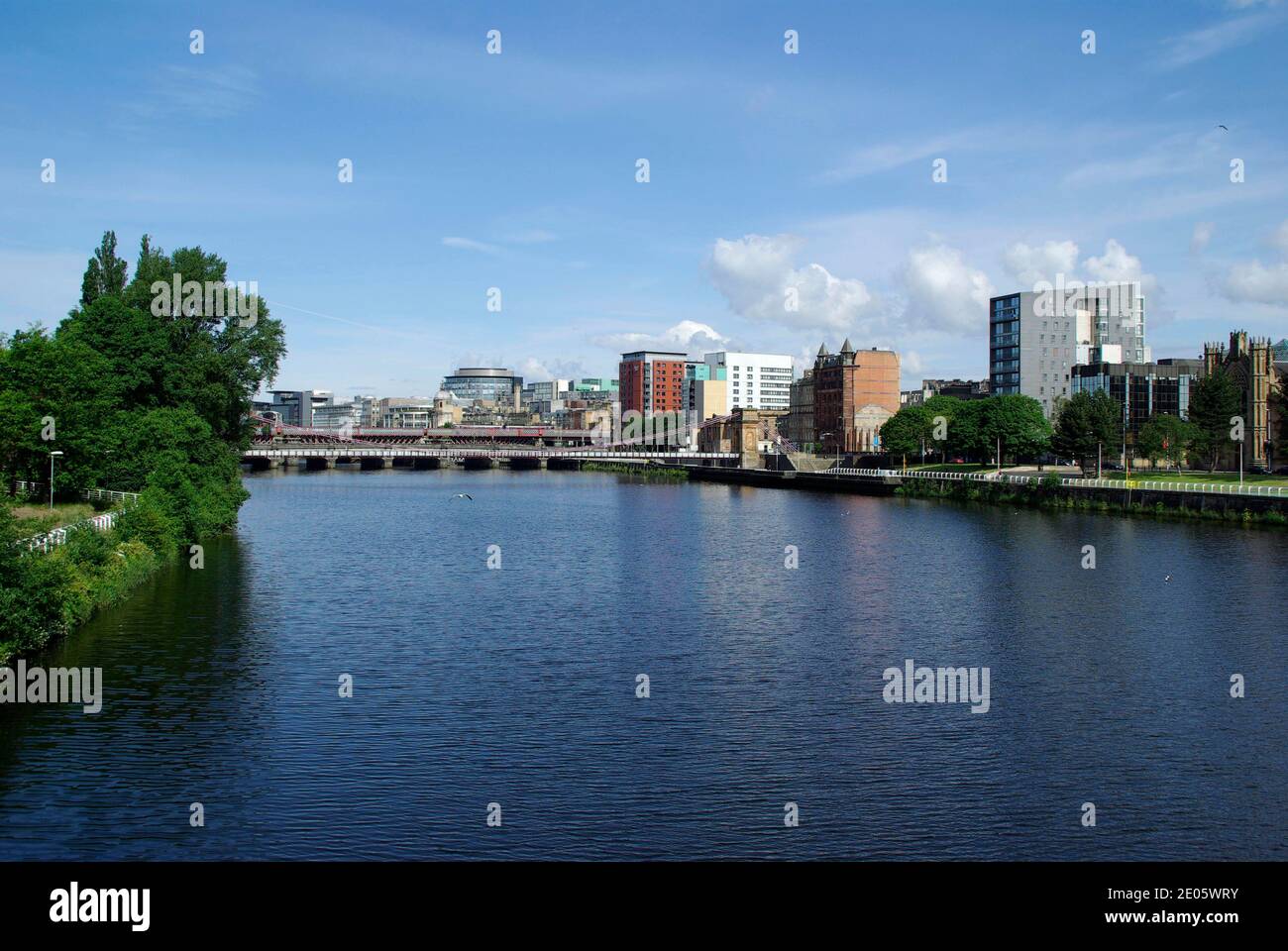 Der Fluss Clyde in Richtung Central Station Brücke Stockfoto