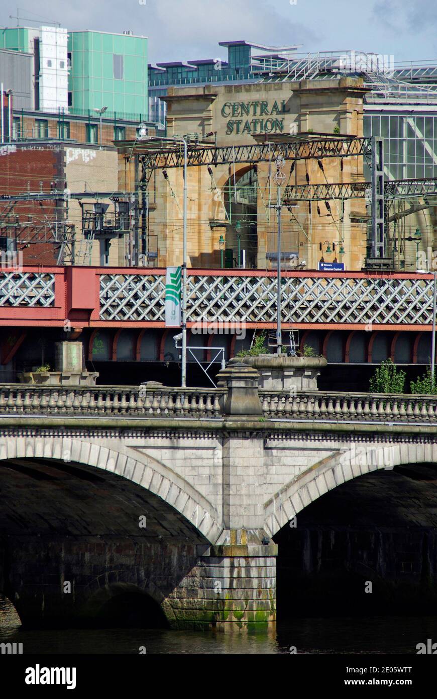Eingang zum Bahnhof Glasgow Central Station Stockfoto