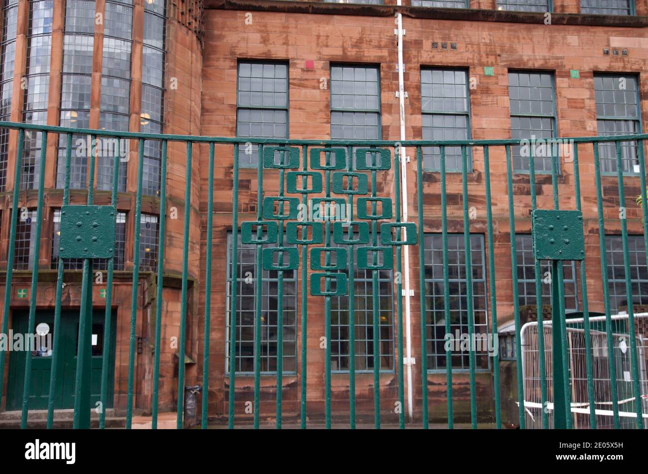 Geländer der Scotland Street School Stockfoto