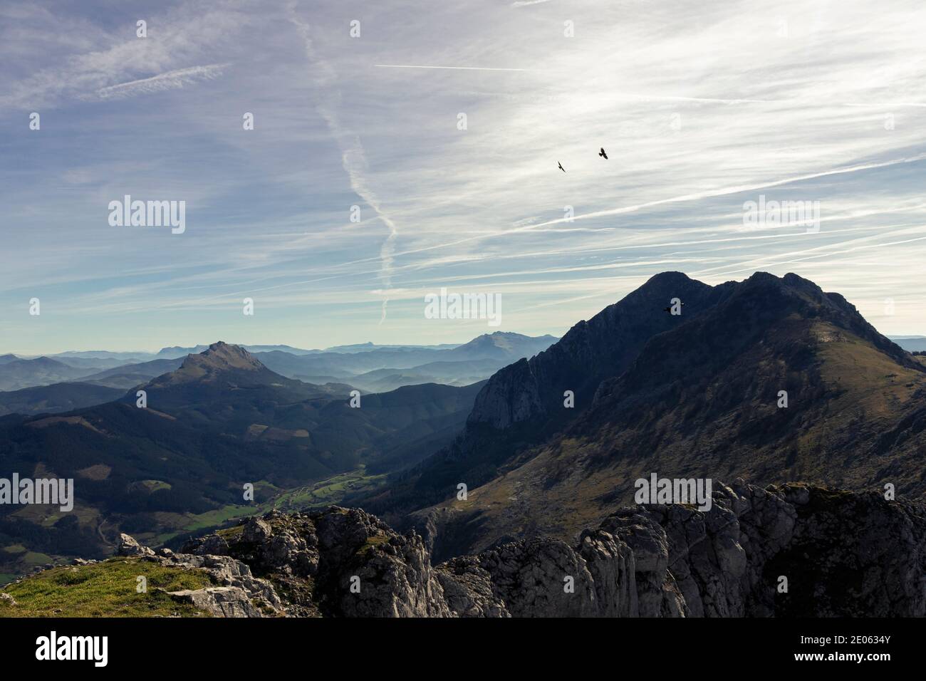 Berglandschaft im baskenland Stockfoto