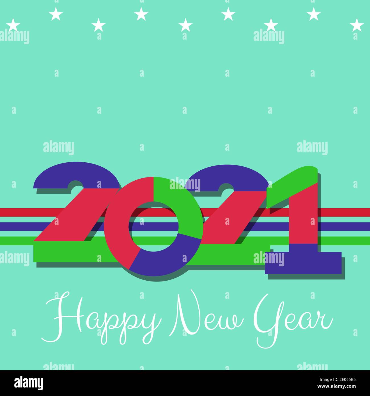 Illustration Vektor-Design des neuen Jahres 2021 Stock Vektor